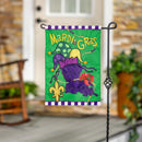 Mardi Gras Time Applique Flag Garden