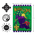 Mardi Gras Time Applique Flag House