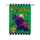 Mardi Gras Time Applique Flag House