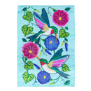 Hummingbird & Morning Glories Applique Flag Garden