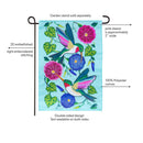 Hummingbird & Morning Glories Applique Flag Garden
