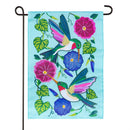 Hummingbird & Morning Glories Applique Flag Garden