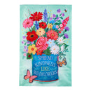Cottage Garden Floral Kindness Applique Flag House