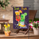 Drink, Drank, and Drunk Applique Flag Garden