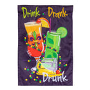 Drink, Drank, and Drunk Applique Flag Garden