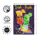 Drink, Drank, and Drunk Applique Flag Garden