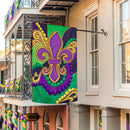 Patterned Fleur De Lis Applique Flag House