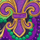Patterned Fleur De Lis Applique Flag House