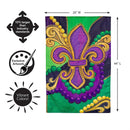Patterned Fleur De Lis Applique Flag House