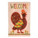 Welcome Turkey Polka Dot Applique Flag House