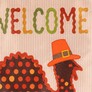Welcome Turkey Polka Dot Applique Flag House