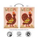 Welcome Turkey Polka Dot Applique Flag House