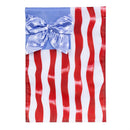 Red White and Bows Applique House Flag