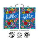 Hello Floral Bloom Applique Flag Garden