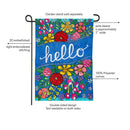 Hello Floral Bloom Applique Flag Garden