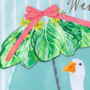 Springtime Goose Applique Flag House