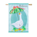Springtime Goose Applique Flag House