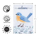 Fabric Blue Bird Applique Flag Garden