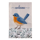 Fabric Blue Bird Applique Flag House