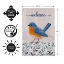 Fabric Blue Bird Applique Flag House