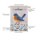 Fabric Blue Bird Applique Flag House