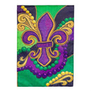 Patterned Fleur De Lis Applique Flag Garden
