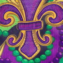 Patterned Fleur De Lis Applique Flag Garden