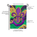 Patterned Fleur De Lis Applique Flag Garden