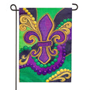 Patterned Fleur De Lis Applique Flag Garden