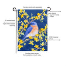 Forsythia & Bluebird Applique Flag Garden