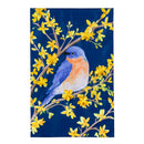Forsythia & Bluebird Applique Flag House