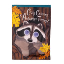 Winky Blinky Trash Day Racoon Applique Lighted Garden Flag Garden