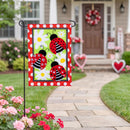 Ladybug Trio Applique Flag Garden