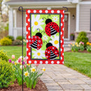 Ladybug Trio Applique Flag Garden