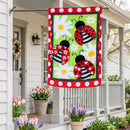 Ladybug Trio Applique Flag House