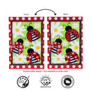Ladybug Trio Applique Flag House