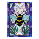 Lavender Honey Bee Applique Garden Flag