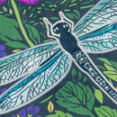 Woodblock Dragonfly Applique Flag Garden