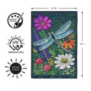 Woodblock Dragonfly Applique Flag Garden