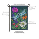 Woodblock Dragonfly Applique Flag Garden