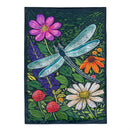 Woodblock Dragonfly Applique Flag House
