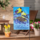 Goldfinch Family Applique Flag Garden