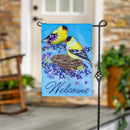 Goldfinch Family Applique Flag Garden