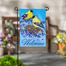 Goldfinch Family Applique Flag Garden