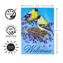Goldfinch Family Applique Flag Garden