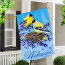 Goldfinch Family Applique Flag House