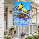 Goldfinch Family Applique Flag House