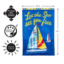 Let The Sea Set You Free Applique Flag House