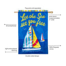 Let The Sea Set You Free Applique Flag House