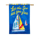 Let The Sea Set You Free Applique Flag House